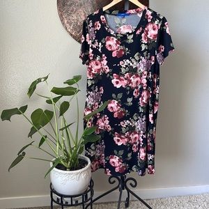 (SALE)Black Floral Dress